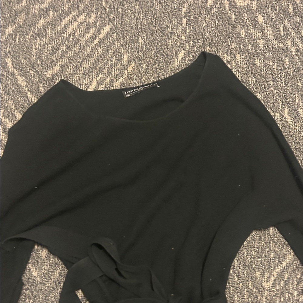 Peruvian Connection Black Tunic Top - image 3